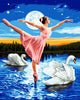 cuadro bailarina lago cisnes