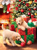 cuadro cachorros en navidad