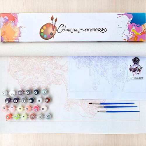 Colorear Por Números - Tigre Multicolor Principiantes