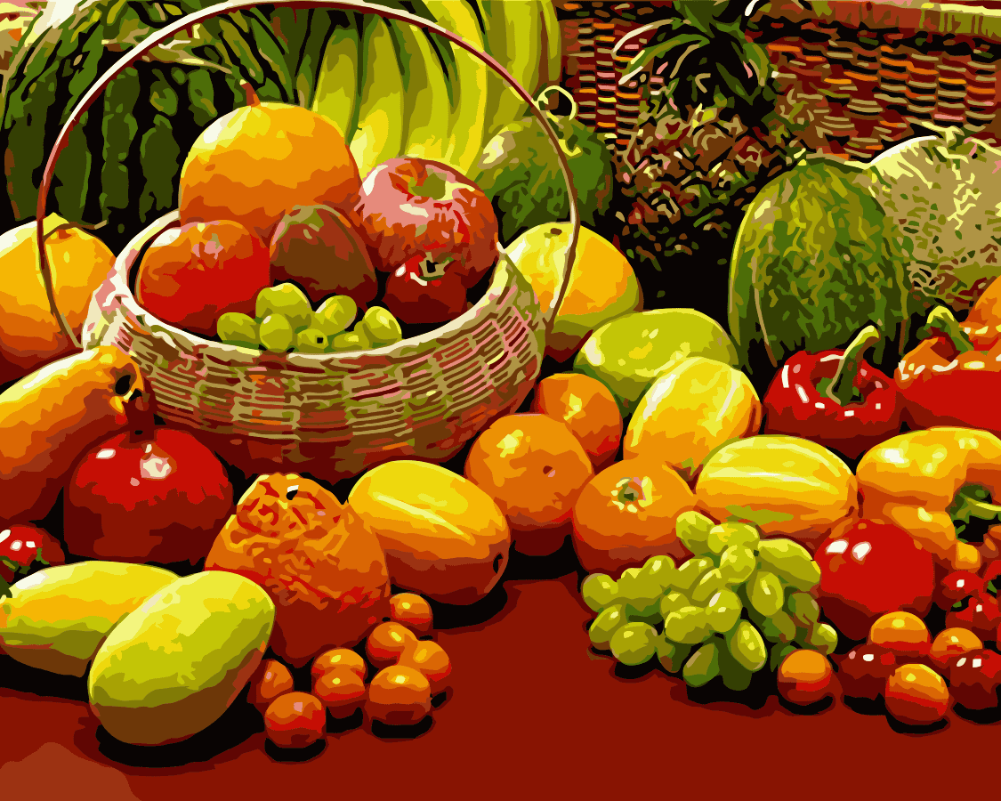 Colorear Por Números - Fruta Fresca