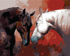 Colorear Por Números - Pareja de Caballo Blanco y Caballo Marrón